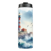 Vuurtoren van Coastal Beach Thermosbeker (Voorkant)