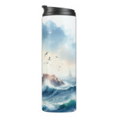 Vuurtoren van Coastal Beach Thermosbeker (Geroteerd rechts)