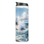 Vuurtoren van Coastal Beach Thermosbeker (Geroteerd rechts)