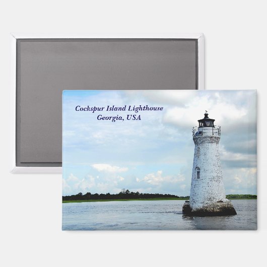 vuurtoren van Cockspur Island Magneet (Voorkant / Achterkant)