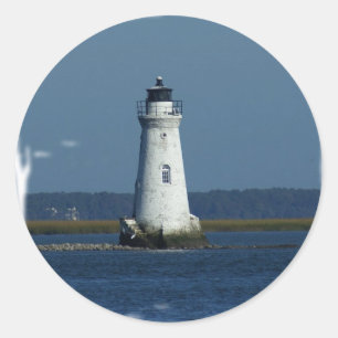 Vuurtoren van Cockspur Island Ronde Sticker