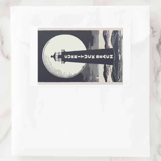 Vuurtoren van Curituck Beach Rechthoekige Sticker (Tas)