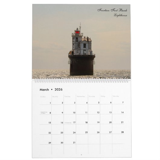 Vuurtoren van de baai van Delaware Kalender (Mar 2026)