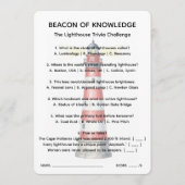 Vuurtoren van de Beacon of Knowledge Trivia Sheet Kaart (Voorkant)