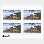 Vuurtoren van de Burnt Coat Harbour, Zwans Island Rechthoekige Sticker (Vel)