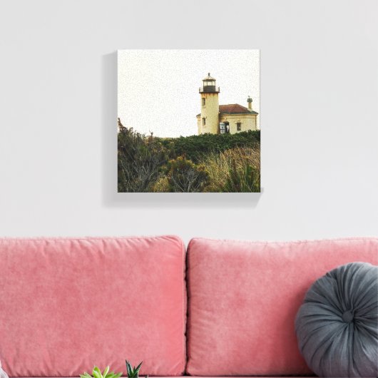 Vuurtoren van de Coquille, Oregon Canvas Afdruk (Insitu (Woonkamer))