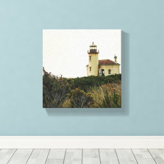 Vuurtoren van de Coquille, Oregon Canvas Afdruk (Insitu (Houten vloer))