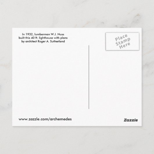 vuurtoren van de Fond du Lac Briefkaart (Achterkant)