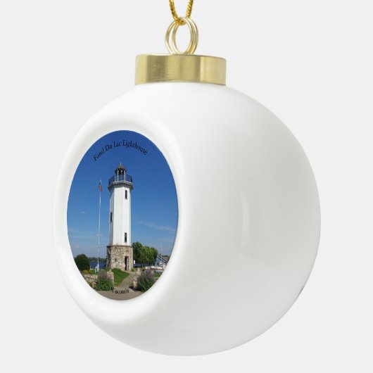 vuurtoren van de Fond Du Lac Keramische Bal Ornament (Rechts)