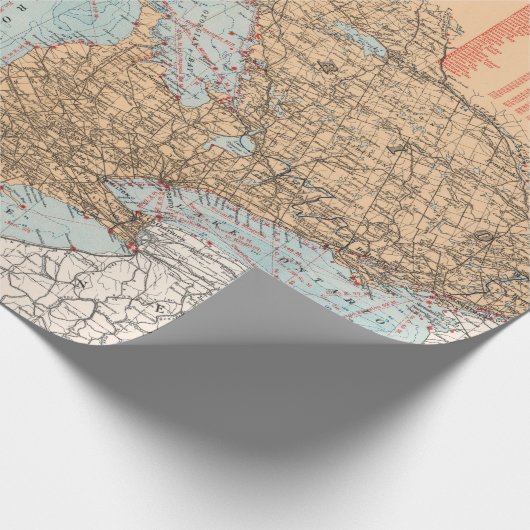  vuurtoren van de Grote Meren en slopende routes Cadeaupapier (Hoek)