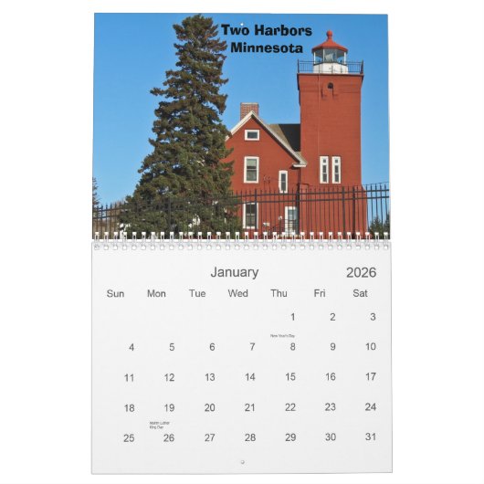 vuurtoren van de Grote Meren Kalender (Jan 2026)