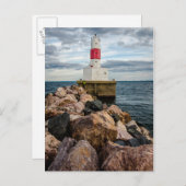 vuurtoren van de haven van Presque Isle Harbor Bre Briefkaart (Voorkant / Achterkant)