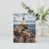 vuurtoren van de haven van Presque Isle Harbor Bre Briefkaart (Staand voorkant)
