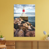 vuurtoren van de haven van Presque Isle Harbor Bre Canvas Afdruk (Insitu (Woonkamer))