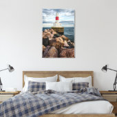 vuurtoren van de haven van Presque Isle Harbor Bre Canvas Afdruk (Insitu (Slaapkamer))