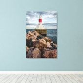 vuurtoren van de haven van Presque Isle Harbor Bre Canvas Afdruk (Insitu (Houten vloer))