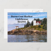 Vuurtoren van de kastanjehaven van Burnt Coat Harb Briefkaart (Voorkant / Achterkant)