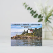 Vuurtoren van de kastanjehaven van Burnt Coat Harb Briefkaart (Staand voorkant)