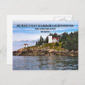 Vuurtoren van de kastanjehaven van Burnt Coat Harb Briefkaart (Voorkant / Achterkant)