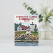Vuurtoren van de kastanjehaven van Burnt Coat Harb Briefkaart (Staand voorkant)