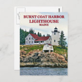Vuurtoren van de kastanjehaven van Burnt Coat Harb Briefkaart (Voorkant / Achterkant)