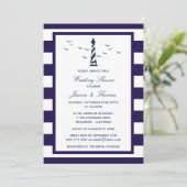 Vuurtoren van de marine & White Stripe Nautical We Kaart (Staand voorkant)