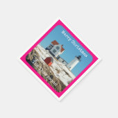 vuurtoren van de nubble Merry-kerstfamilie Servet (Hoek)