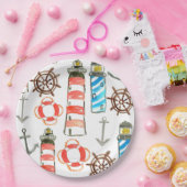 vuurtoren van de Patriottische waterverf Papieren Bordje (Feest)