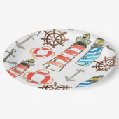 vuurtoren van de Patriottische waterverf Papieren Bordje (Gekanteld)