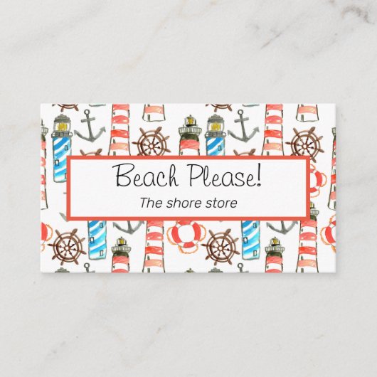 vuurtoren van de Patriottische waterverf Visitekaartje (Voorkant)