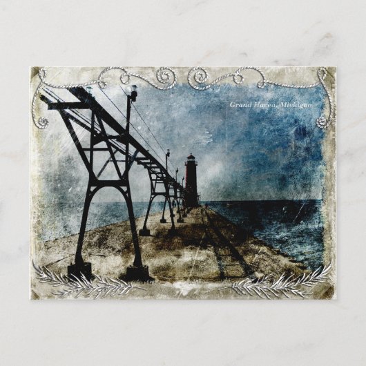  vuurtoren van de pier briefkaart (Voorkant)