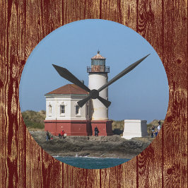 vuurtoren van de rivier de Coquille in Bandon Oreg Ronde Klok