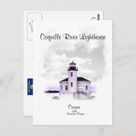 vuurtoren van de rivier de Coquille - Oregon Briefkaart (Voorkant / Achterkant)
