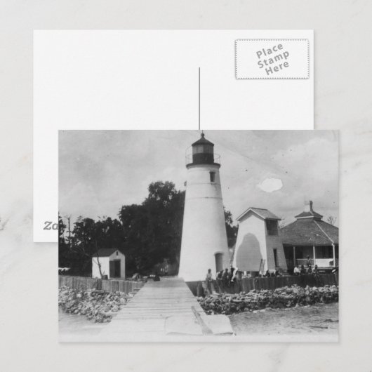 vuurtoren van de Tchefuncte River Range Briefkaart (Voorkant / Achterkant)