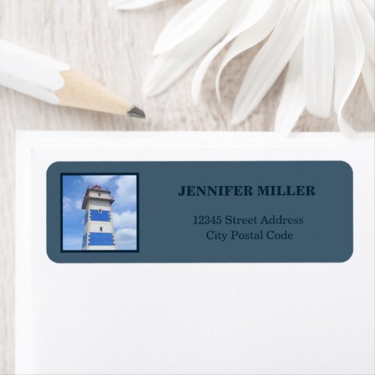 vuurtoren van de waterverf etiket (Insitu)