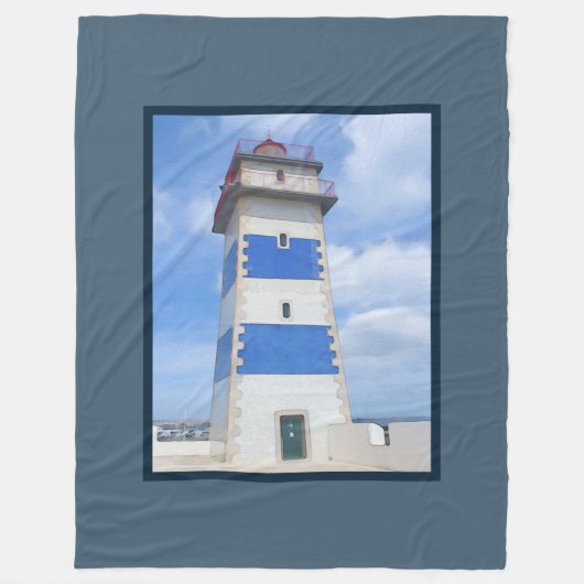 vuurtoren van de waterverf fleece deken (Voorkant)