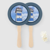 vuurtoren van de waterverf handwaaier (Voorkant en achterkant)