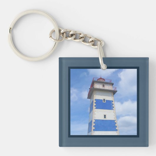 vuurtoren van de waterverf sleutelhanger (voorkant)