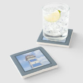 vuurtoren van de waterverf stenen onderzetter (Zijkant)