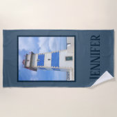 vuurtoren van de waterverf strandlaken (Voorkant)