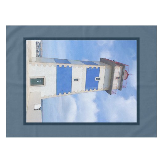 vuurtoren van de waterverf tafelkleed (Voorkant (Horizontaal))