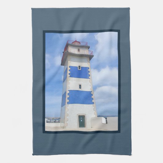 vuurtoren van de waterverf theedoek (Verticaal)