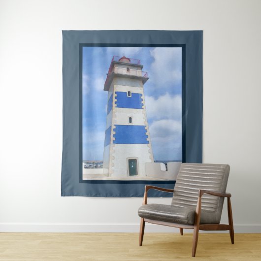 vuurtoren van de waterverf wandkleed (In situ)