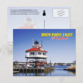 Vuurtoren van drumpunt, Maryland Briefkaart (Voorkant / Achterkant)