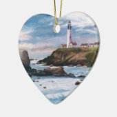 vuurtoren van duif keramisch ornament (Links)