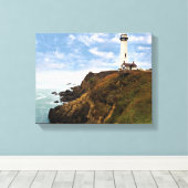vuurtoren van duif Point | Californië Canvas Afdruk (Insitu (Houten vloer))