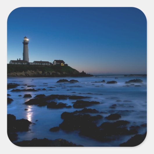 vuurtoren van duif Point | Half-moonbay, Ca Vierkante Sticker (Voorkant)