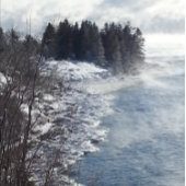 Vuurtoren van Duluth Canal Park Winter Sneeuw en i Bedankkaart