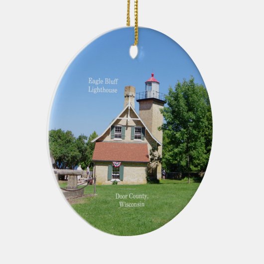 vuurtoren van Eagle Bluff Keramisch Ornament (Rechts)