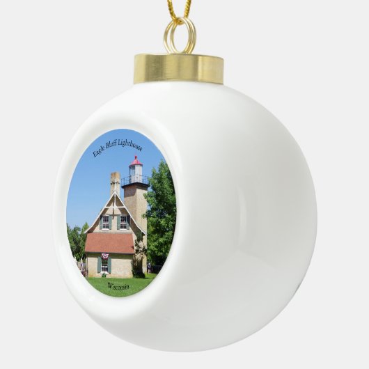 vuurtoren van Eagle Bluff Keramische Bal Ornament (Rechts)
